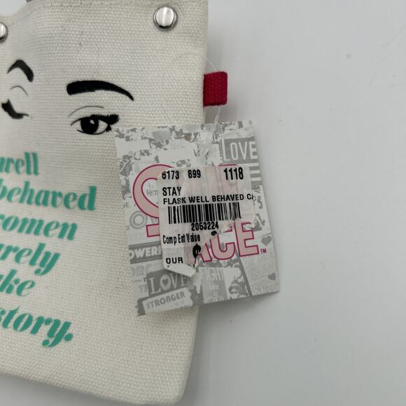 About Face Designs “Well Behaved Women Rarely Make History” Canvas Flask - Picture 3 of 13